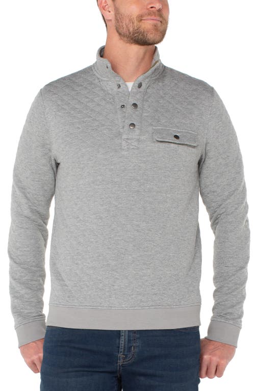 Liverpool Quarter Snap Pullover in Heather Grey 