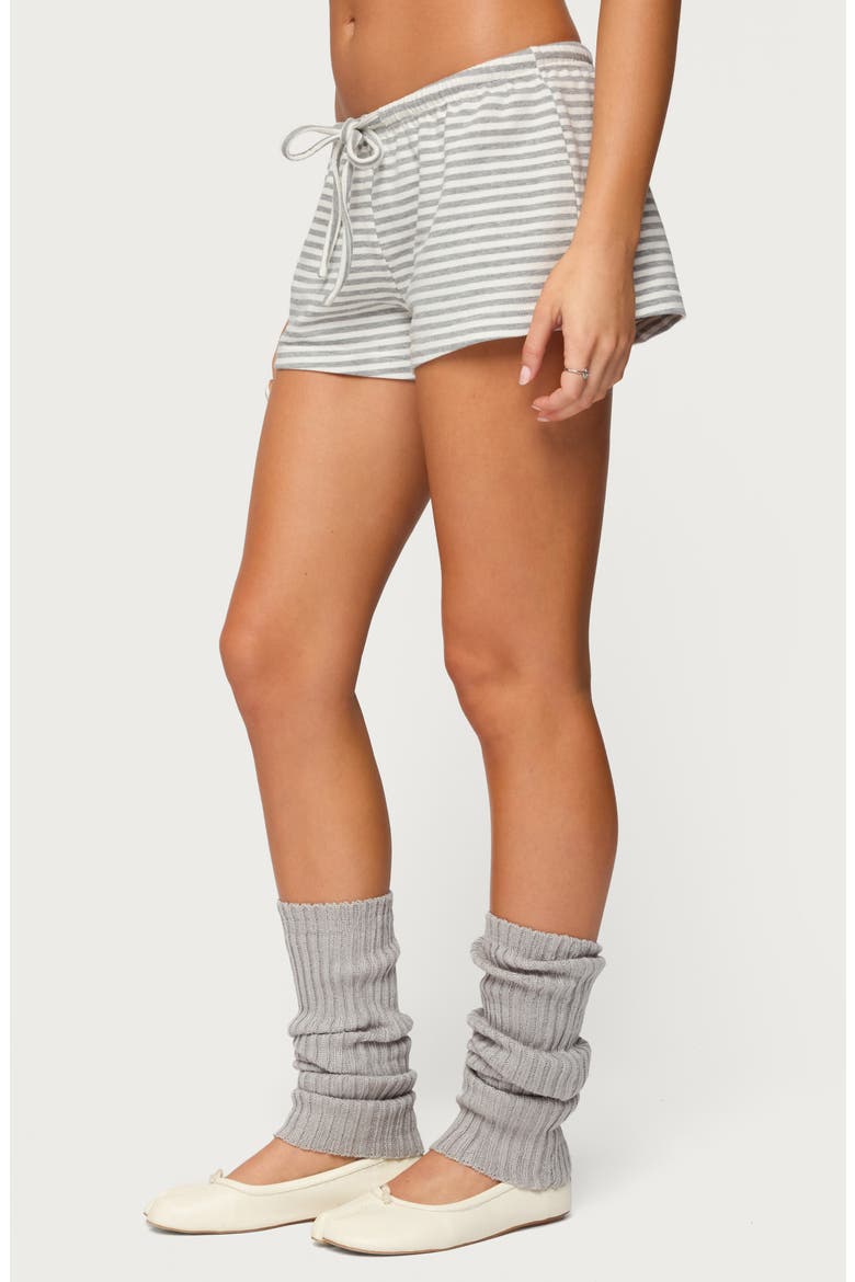 Jainee Stripe Drawstring Shorts, Alternate, color, GRAY-MELANGE