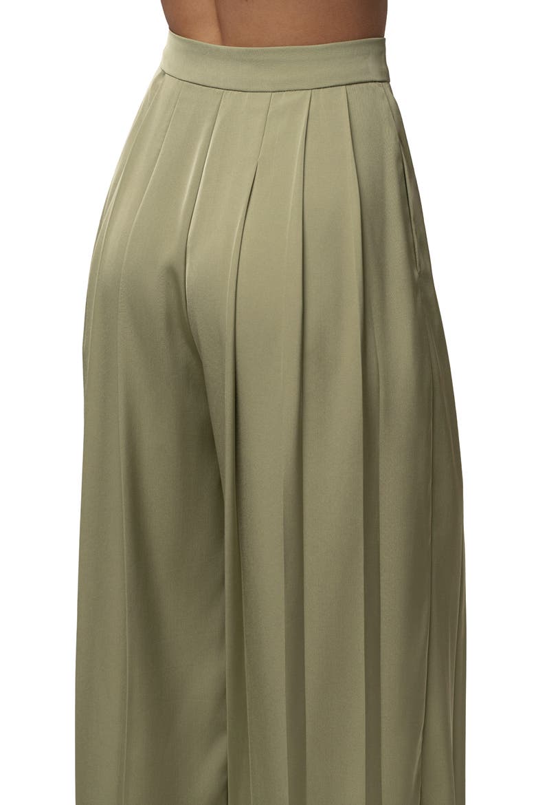 Clara Wide Leg Pleated Trousers, Alternate, color, Olive