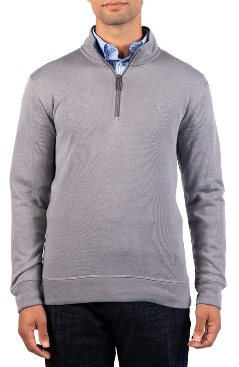 French Rib Quarter Zip Sweater