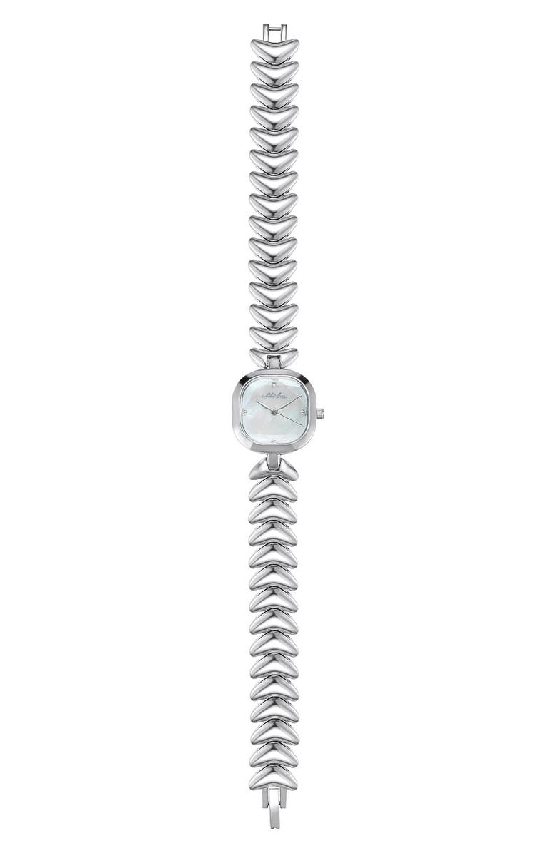Ettika Metal Moderna Bracelet Watch, Alternate, color, Silver
