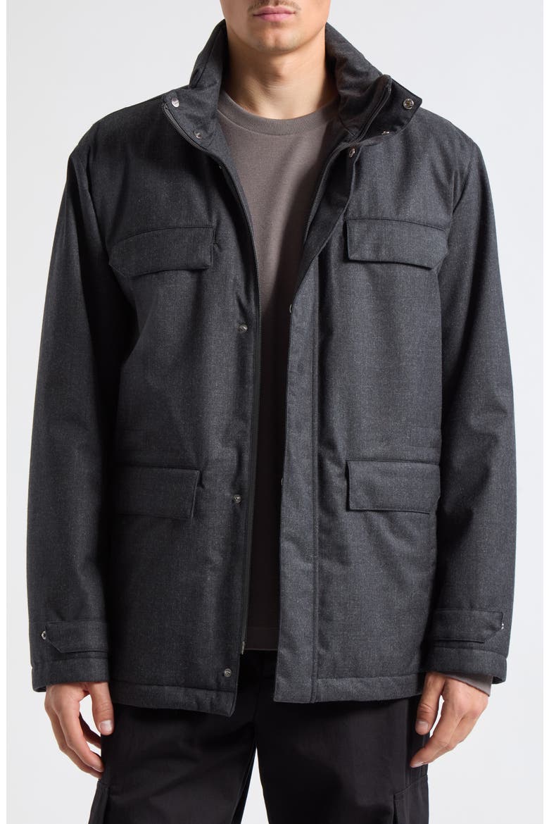 Ultralight Wool Blend Field Jacket, Main, color, 9487 CHARCOAL