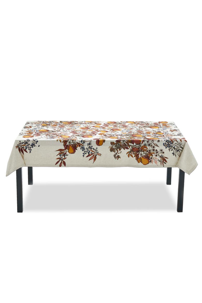 Cotton Pear Tablecloth Fall Harvest Design Machine Washable, Main, color, White