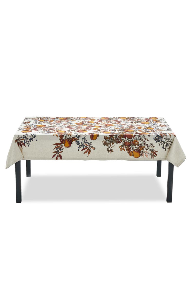tag Cotton Pear Tablecloth Fall Harvest Design Machine Washable, Main, color, White