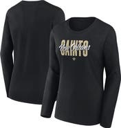 Logo Athletic Women's Logo Athletic Black New Orleans Saints Grip Long Sleeve T-Shirt