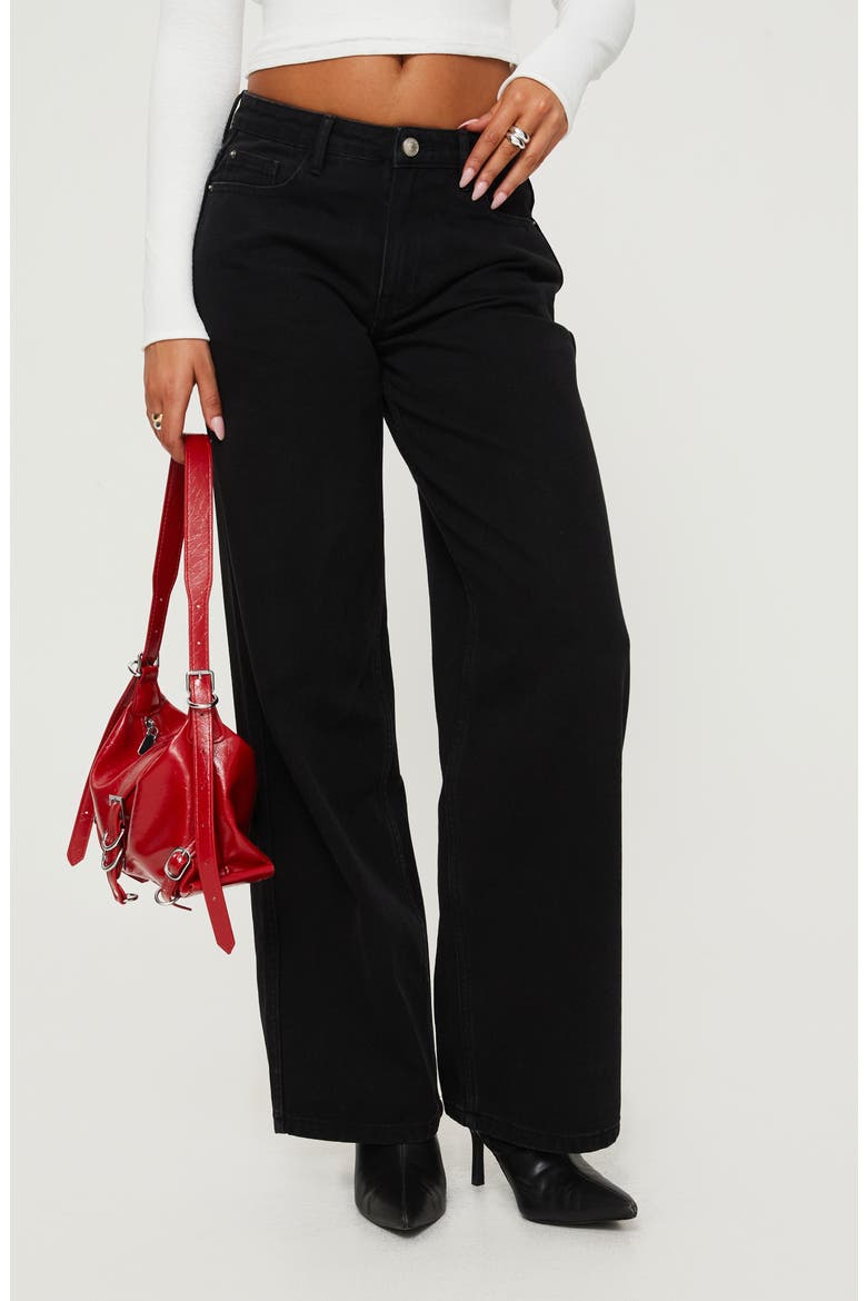 Maryanne Mid Rise Relaxed Fit Jeans, Main, color, BLACK