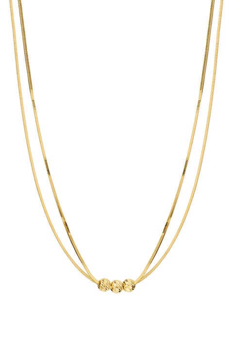 Double Chain Beaded Necklace