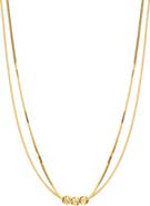 ATHRA LUXE Double Chain Beaded Necklace