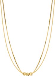 ATHRA LUXE Double Chain Beaded Necklace