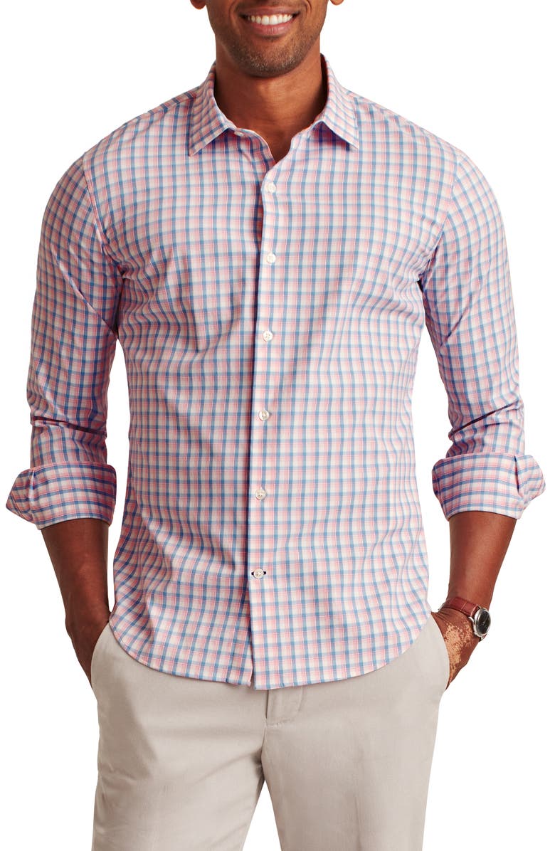 Bonobos Tech Slim Fit Check Stretch Button-Up Shirt, Main, color,