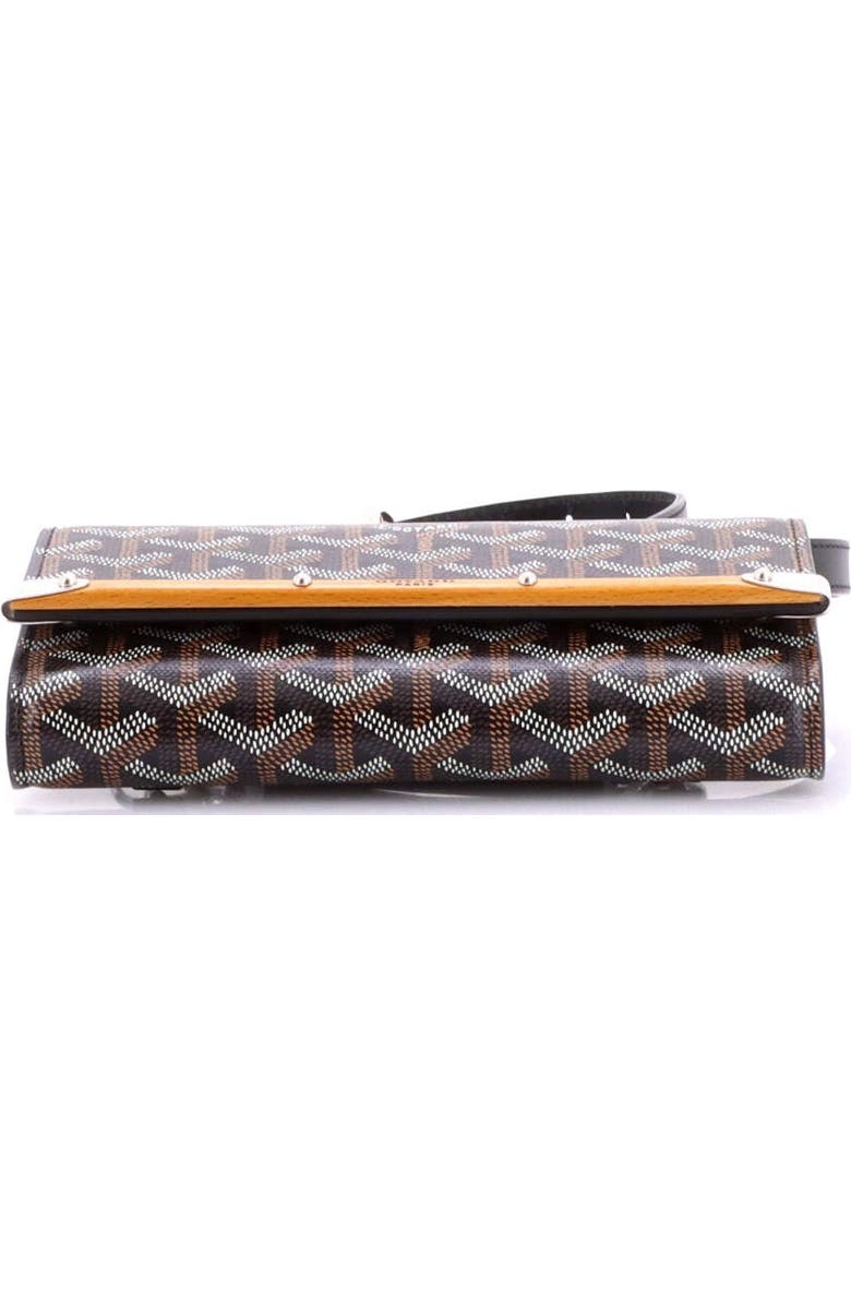 Pre-Owned Goyard Monte Carlo Clutch with Strap Coated Canvas PM, Alternate, color, Black
