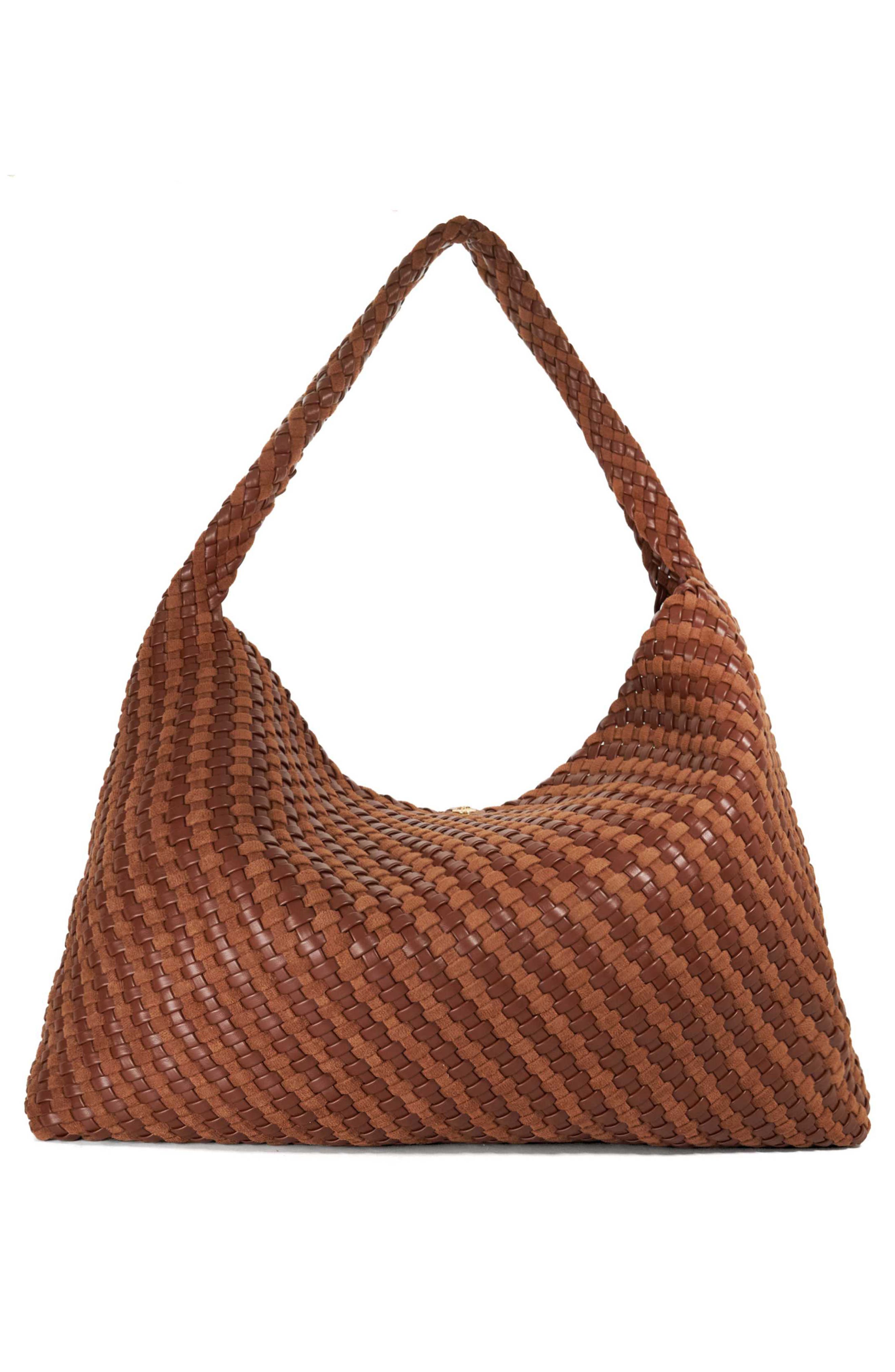 Dune London Deliberate Extra Large Woven Shoulder Bag, Alternate, color, Tan