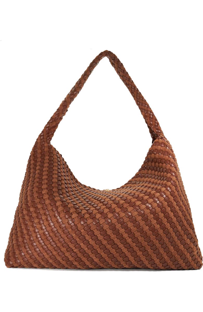 Dune London Deliberate Extra Large Woven Shoulder Bag, Alternate, color, Tan