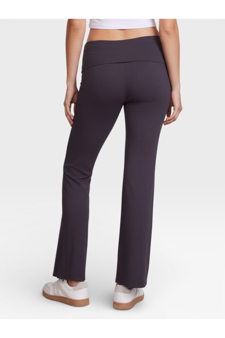 Roll Over Waistband Flare Legging, Alternate, color, Nine Iron