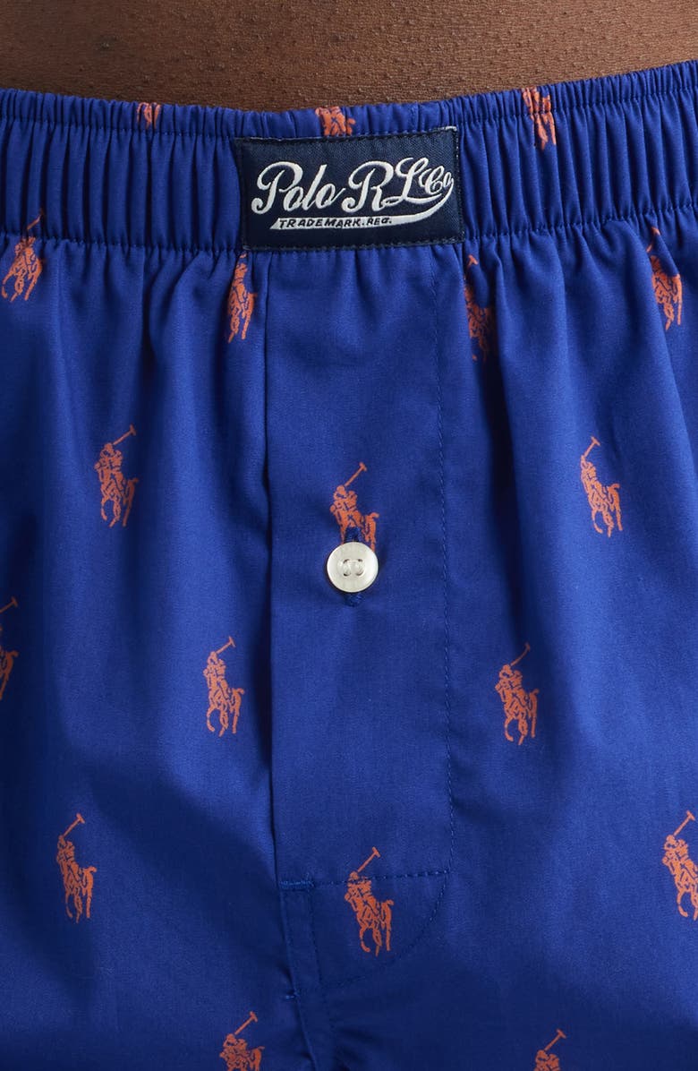 Polo Ralph Lauren Woven Cotton Boxers, Alternate, color, Boston Royal Spring Melon