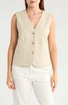 rag & bone Albany Solid Cotton & Linen Vest
