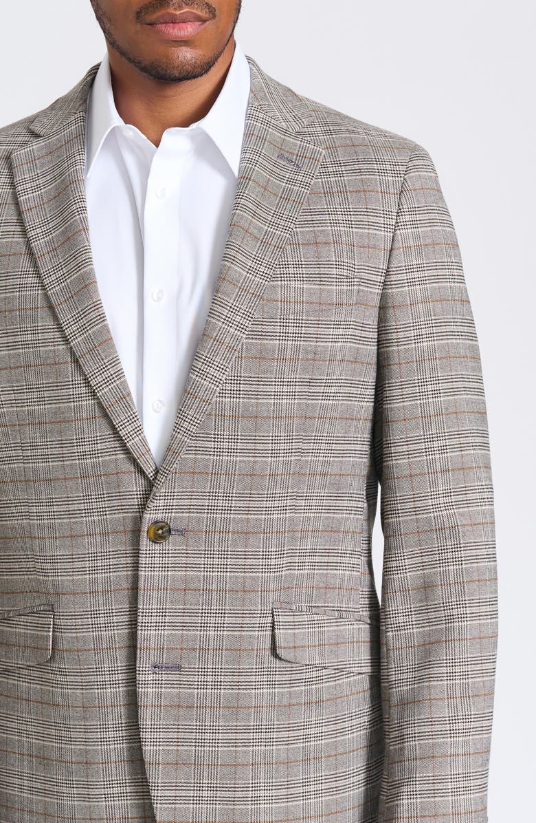 SAVILE ROW CO Charcoal Glen Plaid Blazer, Alternate, color, Charcoal/ Camel