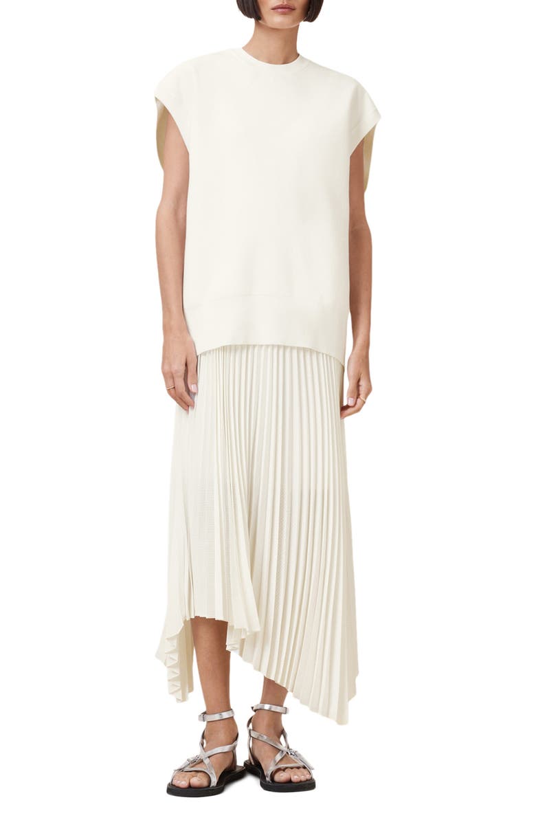 AllSaints Leia Harley 2-in-1 Longline Sweater Vest & Asymmetric Slipdress Set, Main, color,