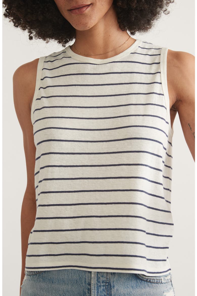 Stripe Hemp & Cotton Tank, Alternate, color, BLACK/WHITE STRIPE