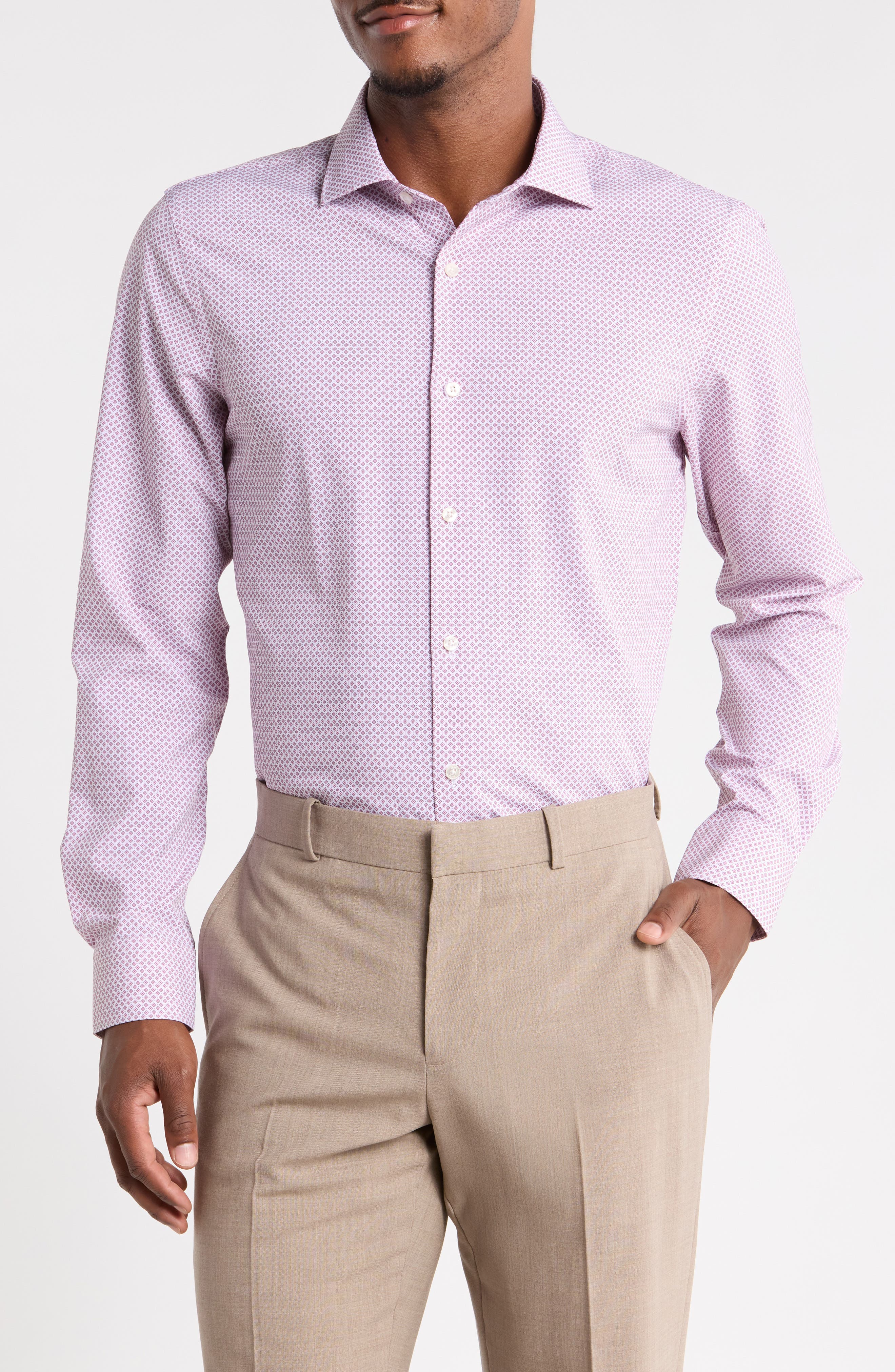 Trim Fit Geo Circle Dress Shirt