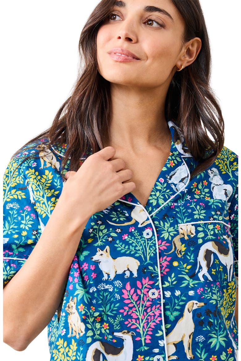 Short PJ Set, Alternate, color, Indigo
