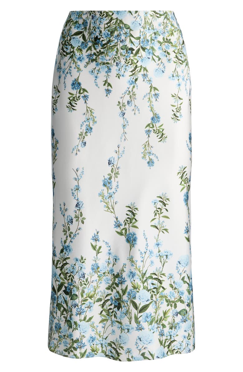 Alice + Olivia Maeve Floral Print Slip Skirt, Alternate, color, Fresh Air Carolina Blue