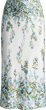 Alice + Olivia Maeve Floral Print Slip Skirt