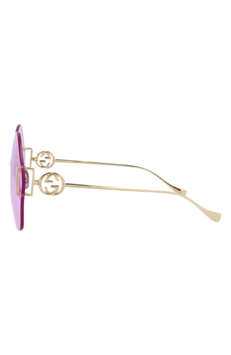 Gucci Novelty 65mm Oversize Round Sunglasses, Alternate, color, Gold Gold Violet