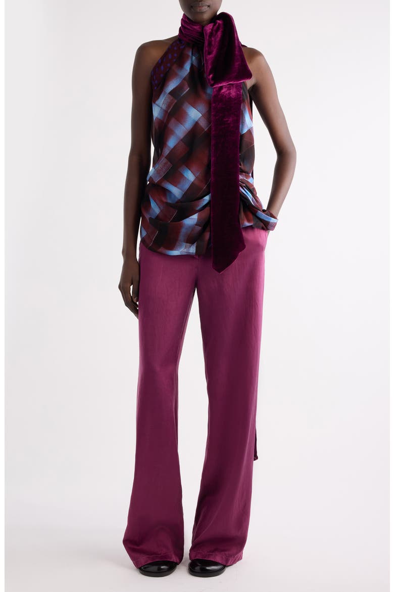 Paxy Matelassé Wide Leg Pants, Alternate, color, RASPBERRY