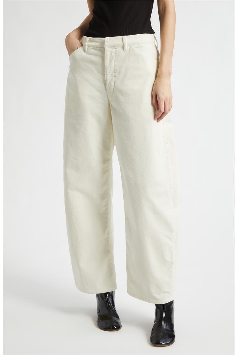 Tribeca Barrel Leg Corduroy Pants, Main, color, STONE