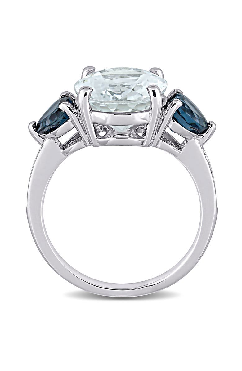 Julianna B. Aquamarine, Topaz & Diamond 3-Stone Ring, Alternate, color, Aquamarine