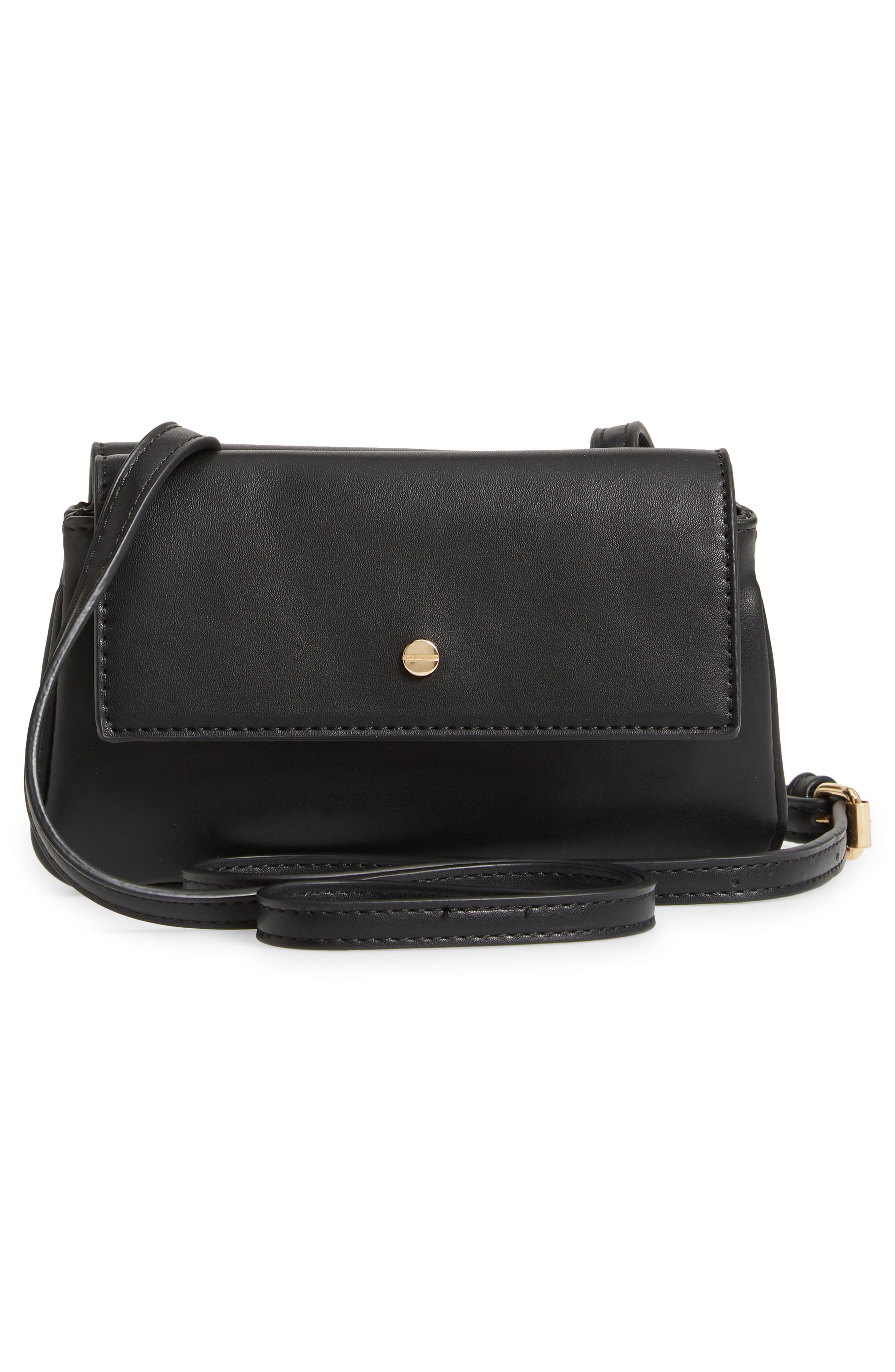 Mali + Lili Double Flap Vegan Leather Crossbody Bag, Alternate, color, 