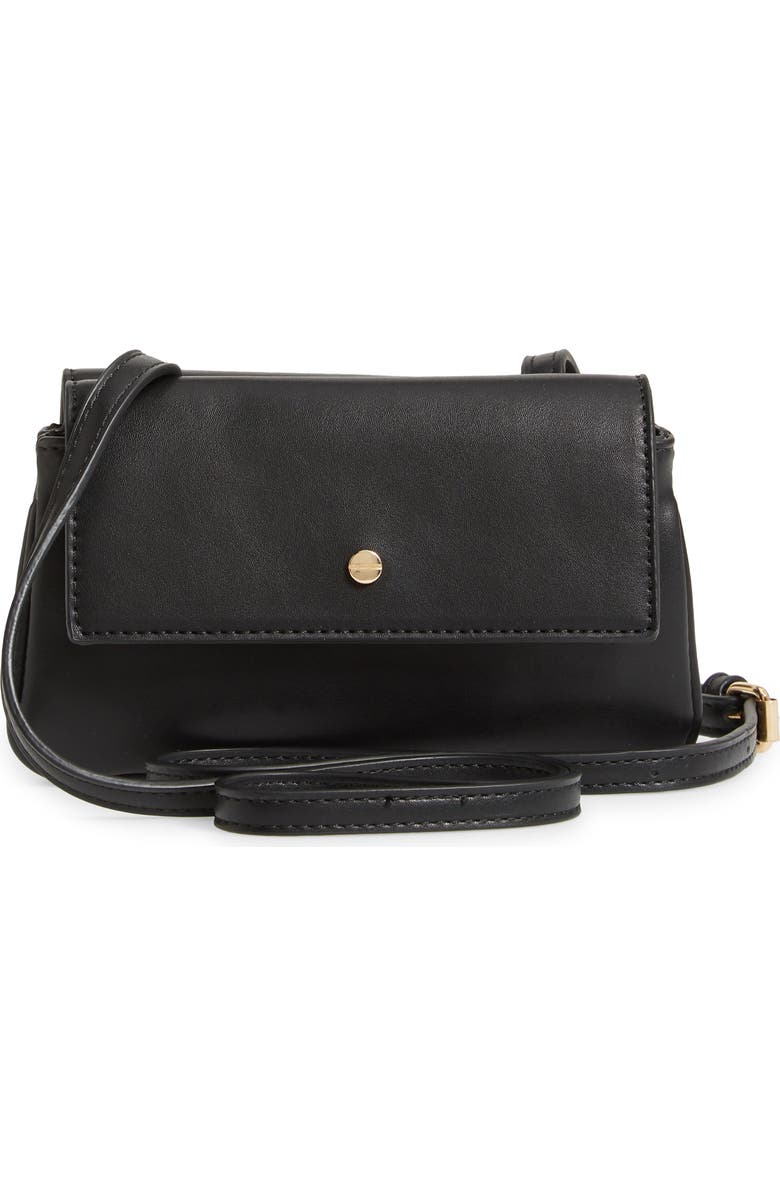 Mali + Lili Double Flap Vegan Leather Crossbody Bag, Alternate, color,