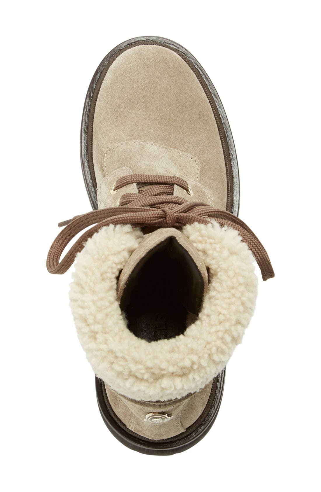 Moncler 'Patty Scarpa' Genuine Shearling Trim Ankle Boot, Alternate, color, 