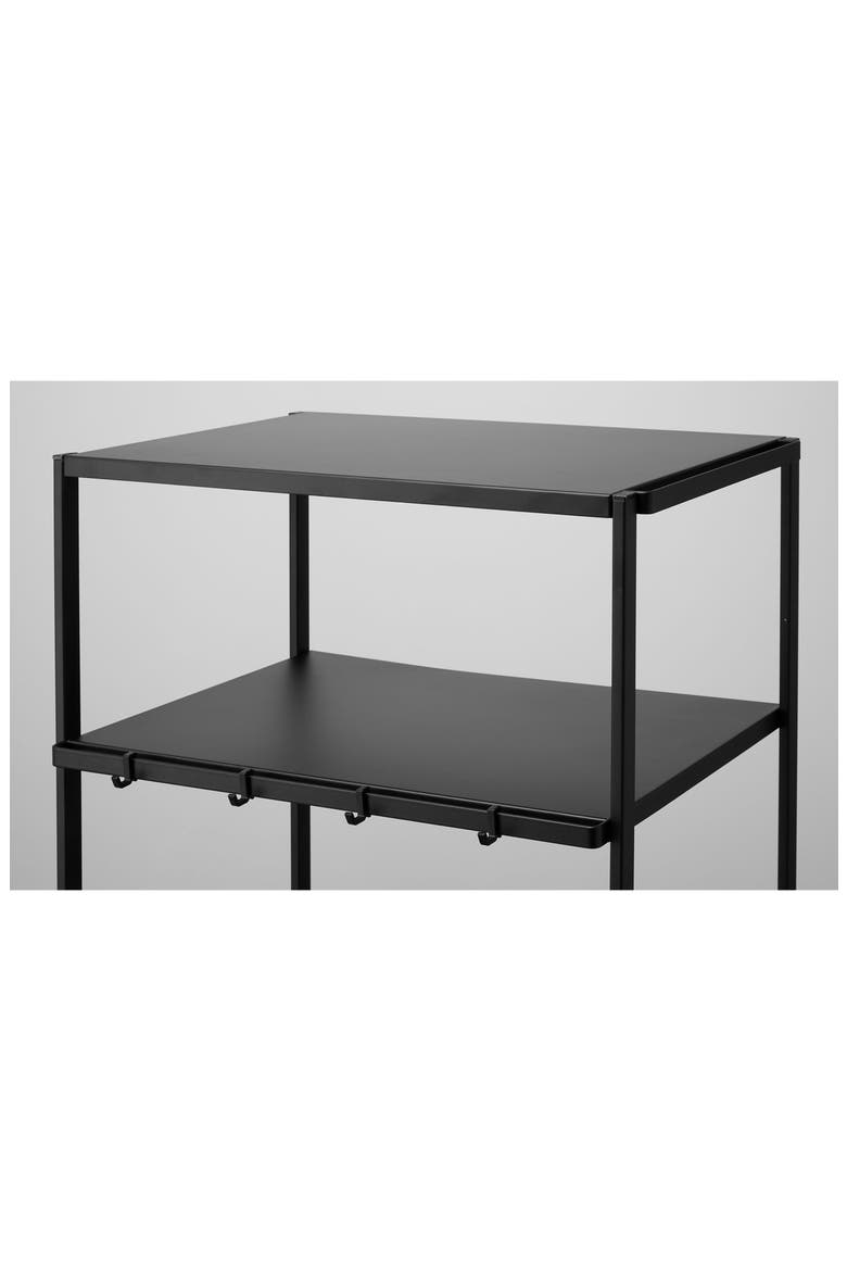 Three Tier Tower Kitchen Cart, Alternate, color, BLACK