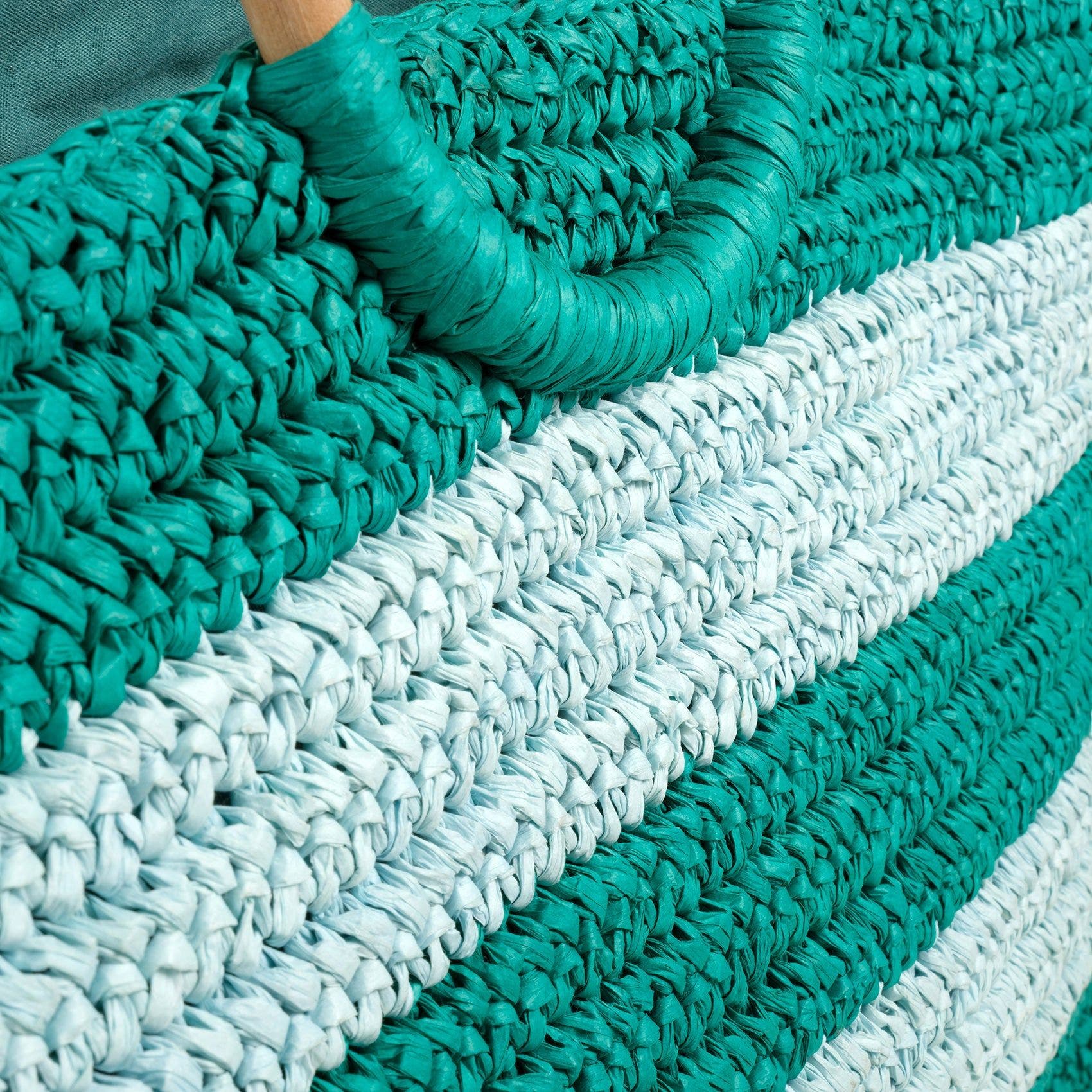 Zsa Zsa Zsu Delhi 100% Raffia Tote Bag 17X11 In, Alternate, color, Blue-Green