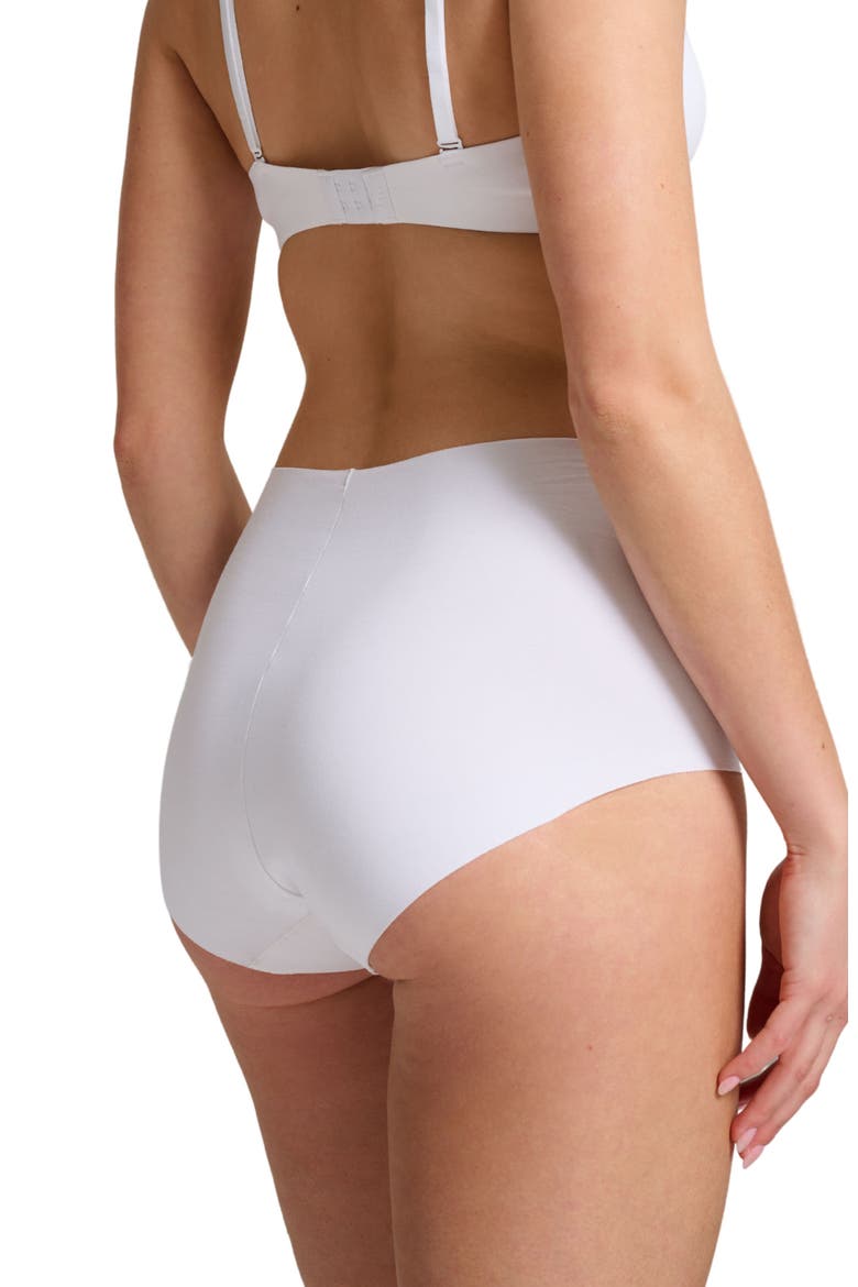 Organic Cotton No-Show High Waist Brief, Alternate, color, White