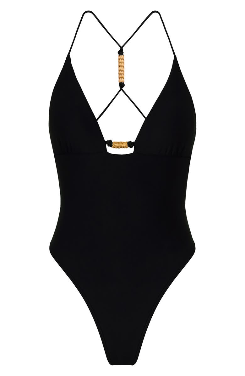 ViX Paula Hermanny Stacy One-Piece Swimsuit, Alternate, color, Black