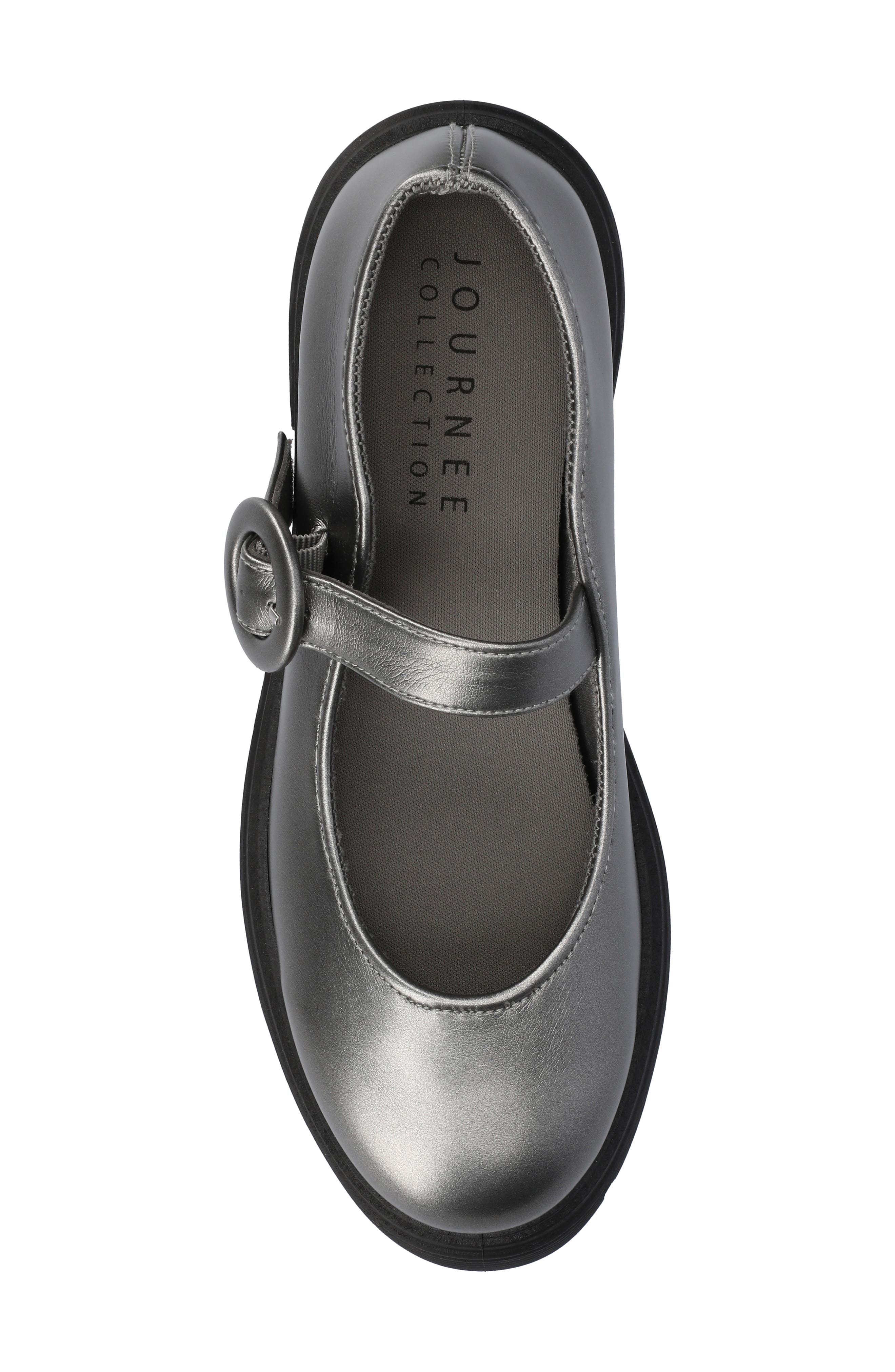 Journee Collection Zarynn Mary Jane Platform Pump, Alternate, color, Pewter