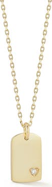 GLAZE JEWELRY Cubic Zirconia Dog Tag Pendant Necklace