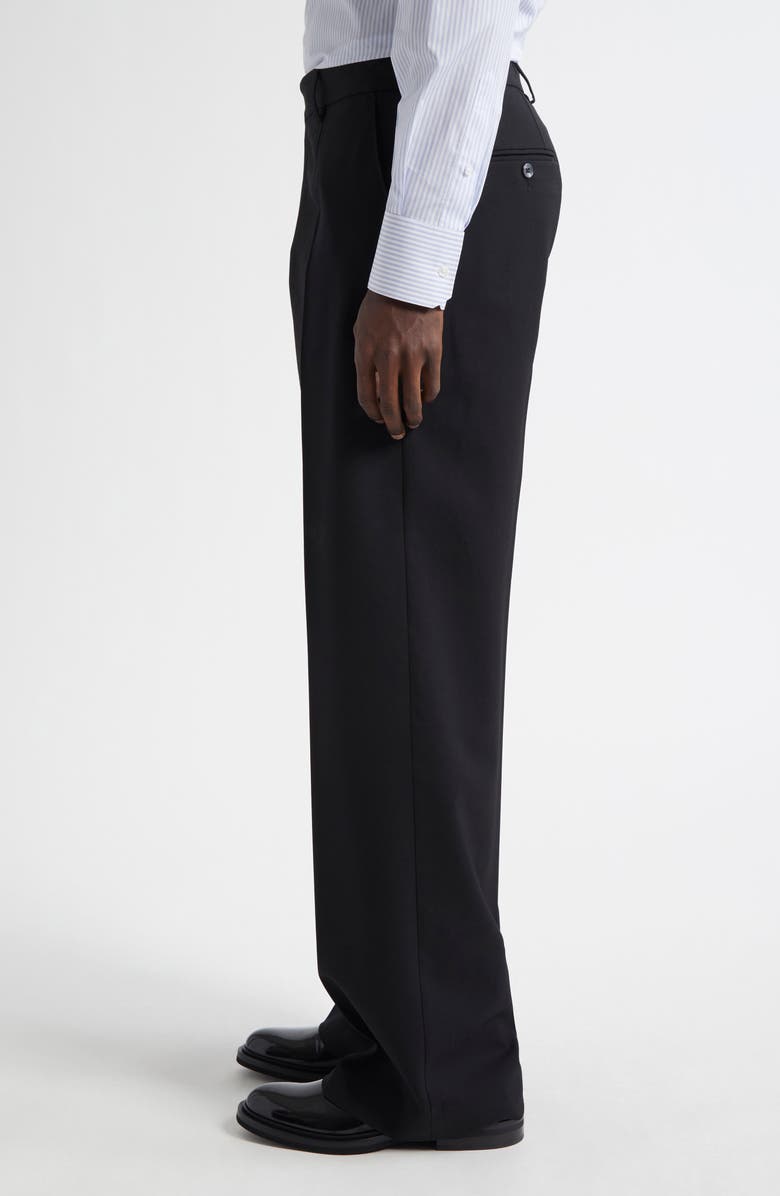 Dolce&Gabbana Wool Stretch Twill Wide Leg Pants, Alternate, color, N0000 Nero