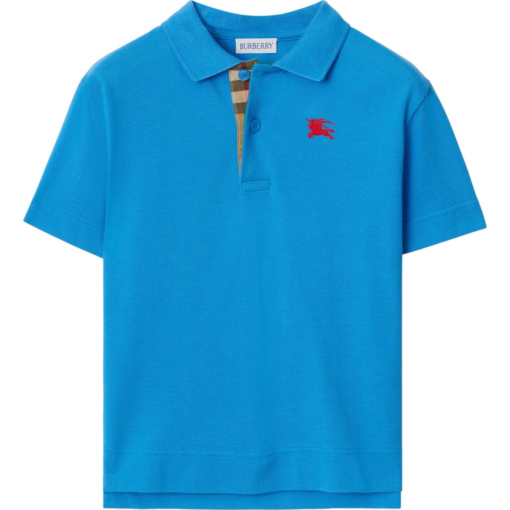 Burberry Cotton Piqué Polo Shirt In Blue