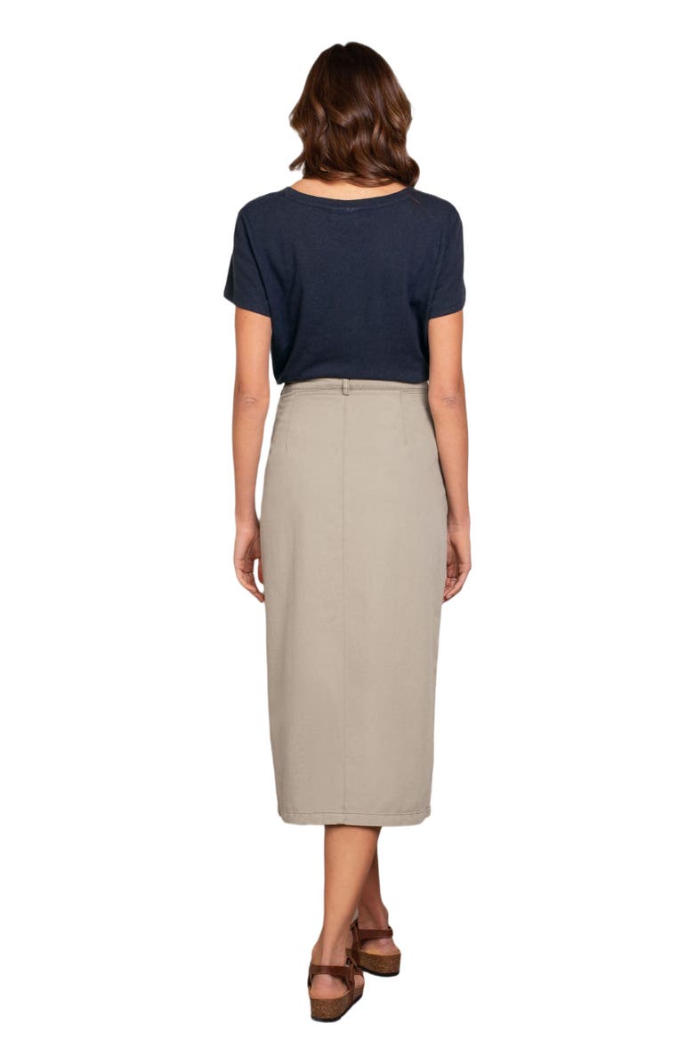 Celtic & Co. Twill Midi Skirt, Alternate, color, Stone