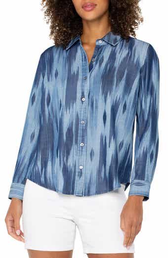 Liverpool Los Angeles Ikat Print Button-Up Shirt