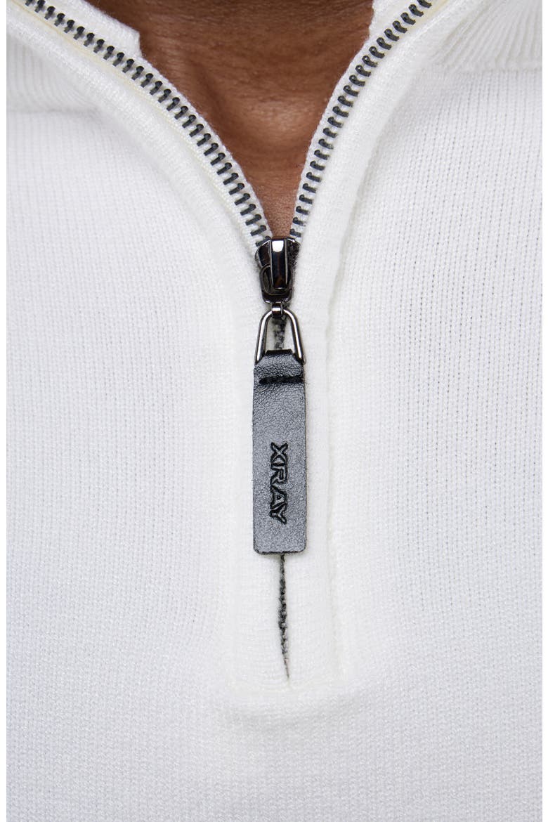 Quarter Zip Mock Neck Sweater, Alternate, color, OFF WHITE