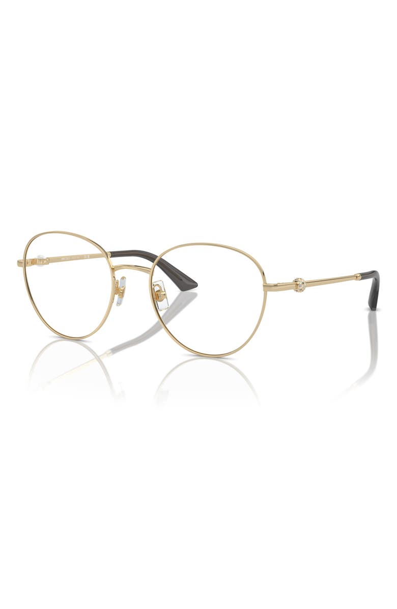 Jimmy Choo 52mm Round Optical Glasses, Alternate, color, Pale Gold / Demo Lens