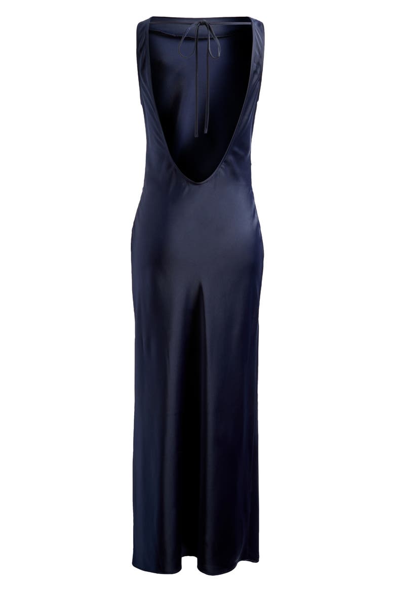 x Jourdan Sloane Bella Satin Dress, Alternate, color, NAVY