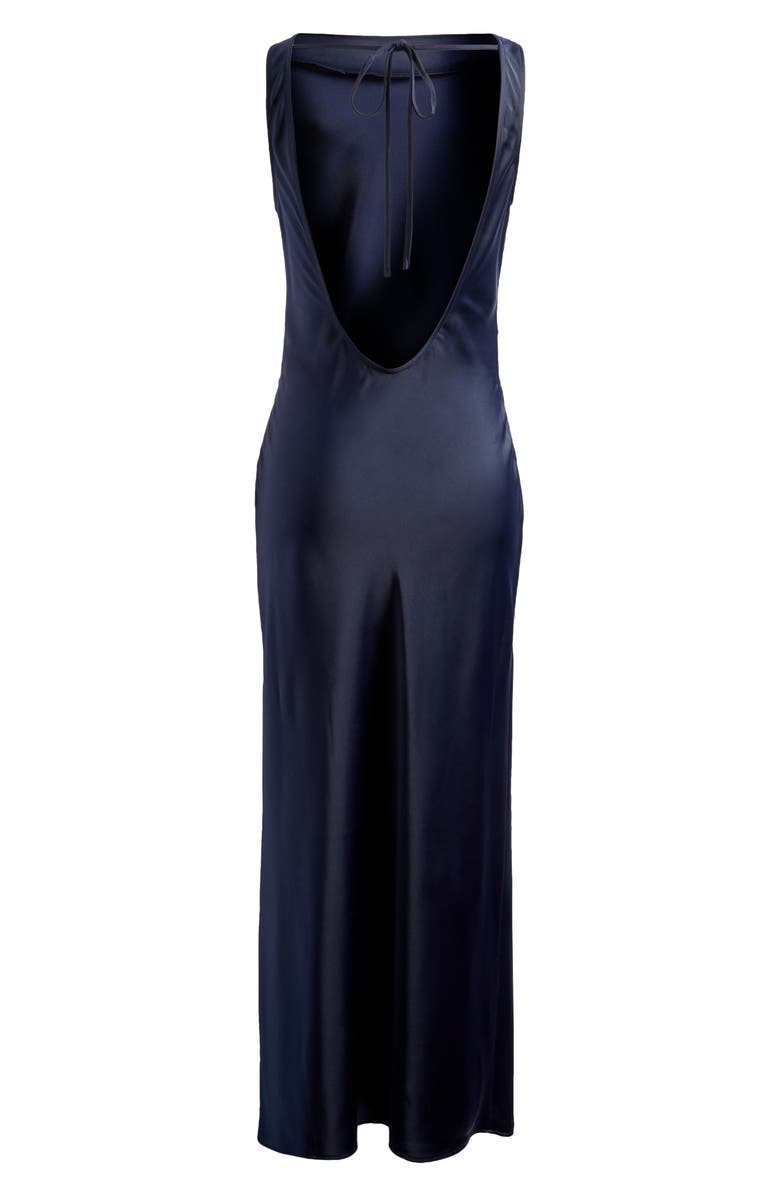 WAYF x Jourdan Sloane Bella Satin Dress, Alternate, color, Navy