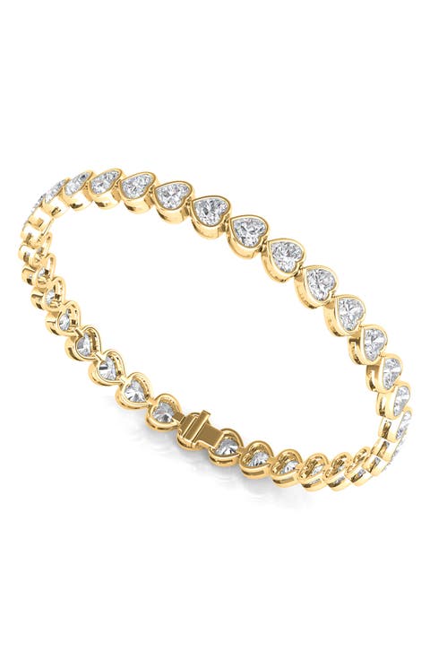 Bezel Heart Lab Created Diamond Bangle
