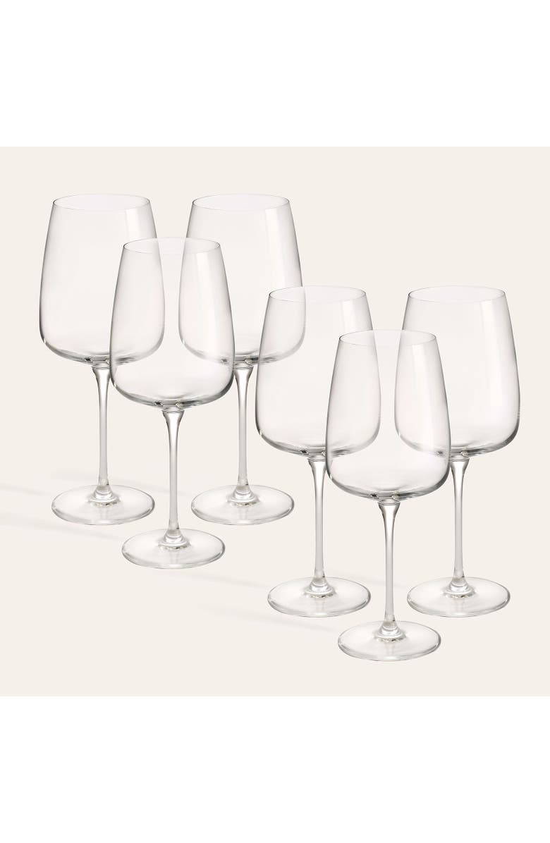 Zsa Zsa Zsu Poznan Glass White Wine Glass 16 Oz. Transparent Set Of 6, Main, color, Clear